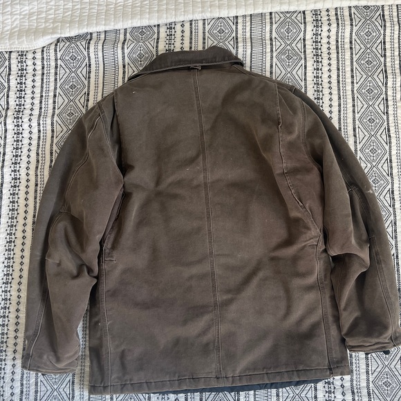 Carhartt Brown Jacket Sz LargeTall C26 Loose Fit Firm Duck Insulated Traditional - Picture 2 of 5